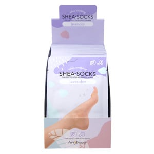 Waterless Pedicure Shea Butter Socks | Lavender Display 25pr